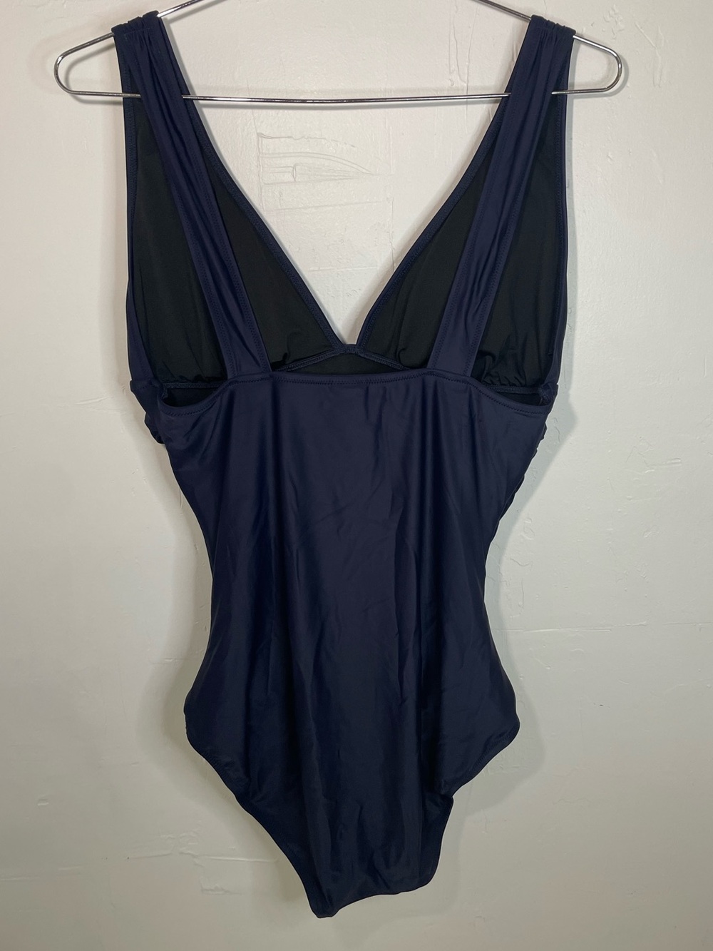 J.Crew Ruched plunge one-piece swimsuit in Navy Size 16 - Picture 2 of 9